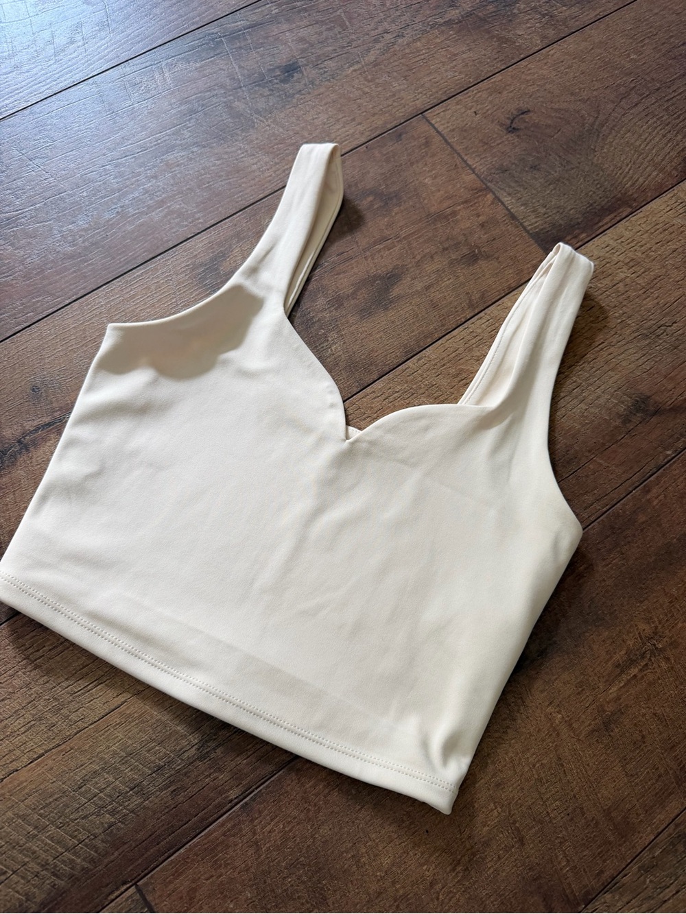 Express xs cream Scallop-Neck Cropped Tank Top -Women